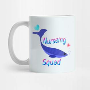 Nurseing Squad Cartoon Fish Dolphins with Love Funny Graphic Design T-Shirt Mug